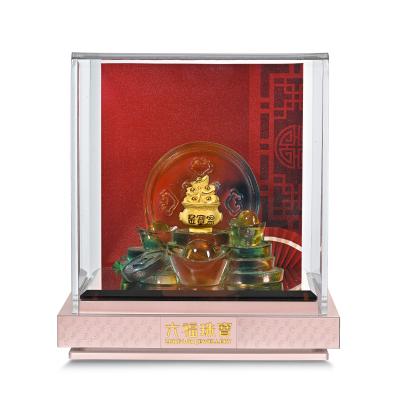 六福珠寶黃金擺件 - “聚財寶盆”999足金擺件