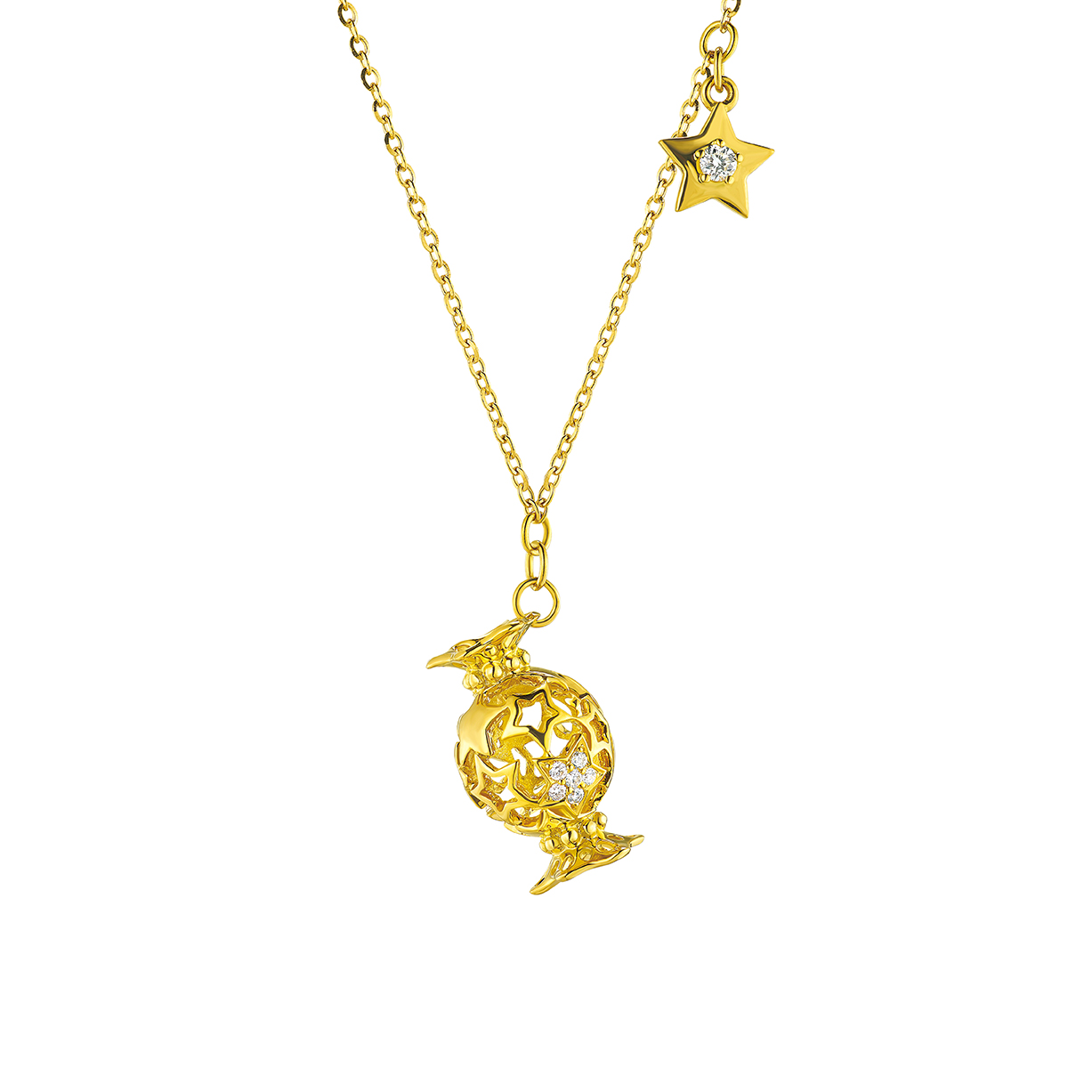 $t('六福珠寶')18K金颈链 - 【LISTING CLOSED】"糖果蜜语"18K金(黄色)钻石颈链