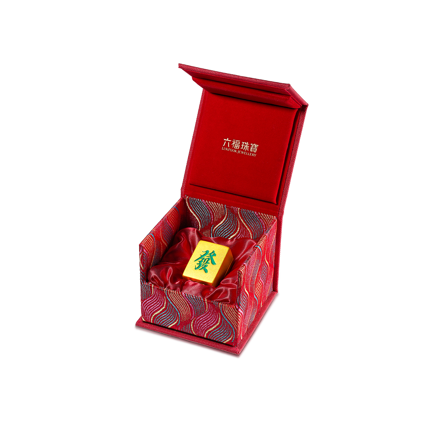 六福珠寶黃金擺件 - “發字麻雀”999足金擺件