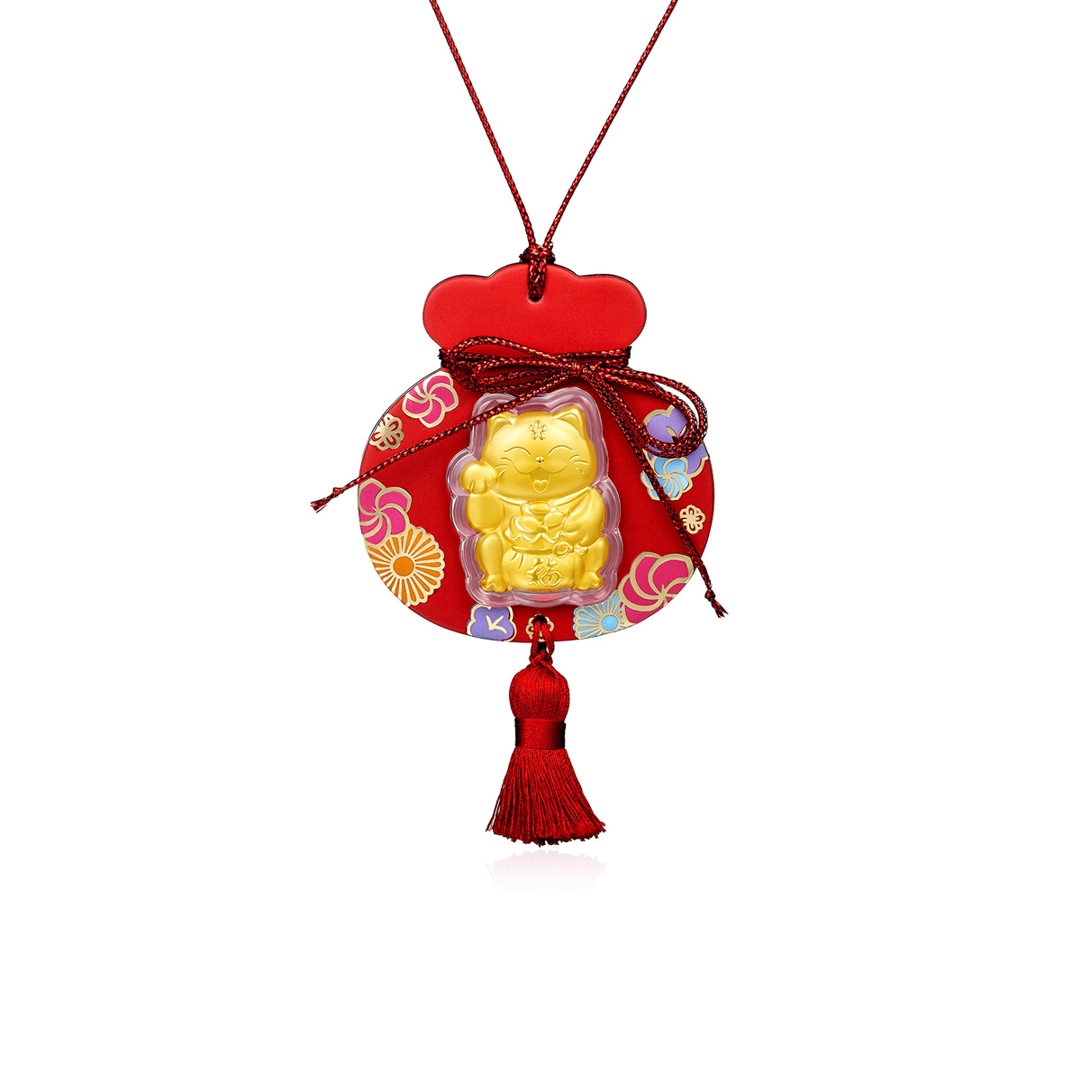 六福珠寶黃金工藝品 - 福氣招財貓999.9黃金工藝品