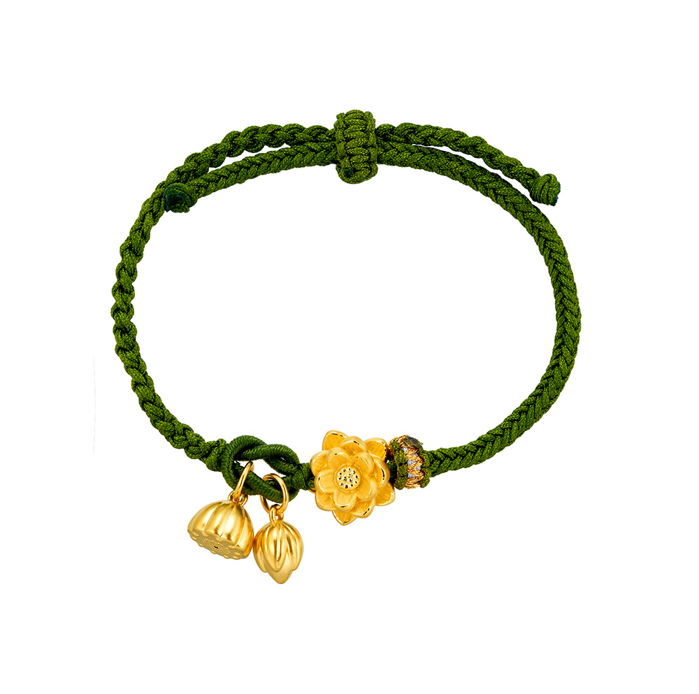 $t('六福珠寶')黃金串飾 - “好運蓮蓮”999足金串飾連手繩