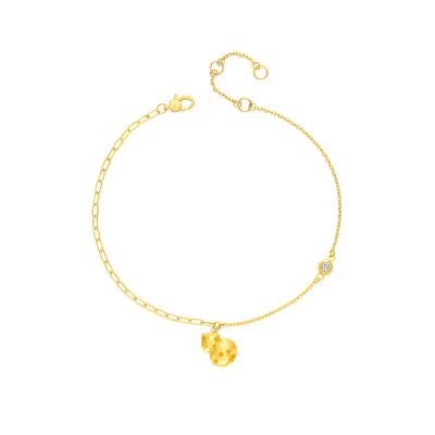 六福珠寶黃金手鏈 - "閃耀葫蘆"990黃金鑽石手鏈