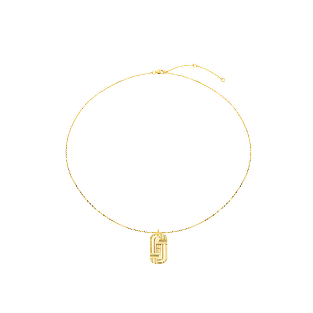 六福珠寶黃金頸鏈 - "福慧雙修"990黃金頸鏈(990黃金車花工藝)