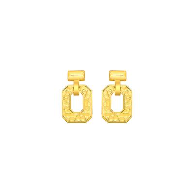 六福珠寶黃金耳環 - "幽香小瓶"990黃金耳環