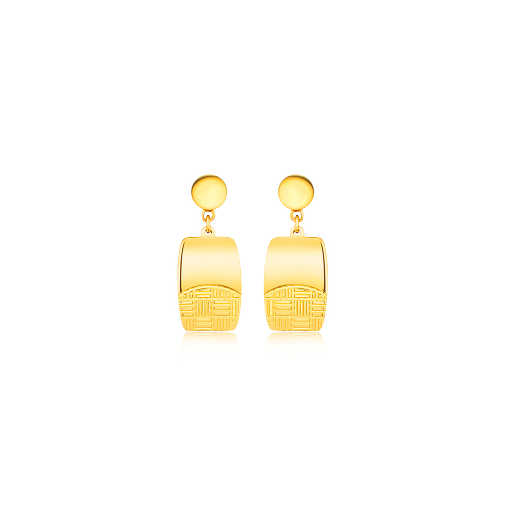 六福珠寶黃金耳環 - "摩登潮代"990黃金耳環
