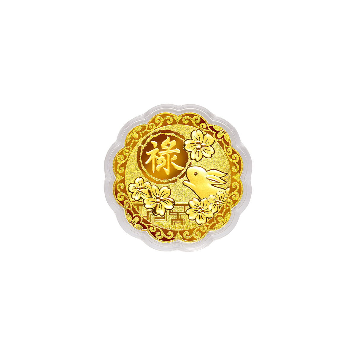 六福珠寶黃金工藝品 - "福祿呈祥"七星伴月999.9黃金工藝品