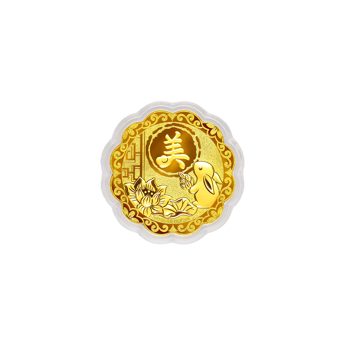 六福珠寶黃金工藝品 - "和諧美滿"七星伴月999.9黃金工藝品