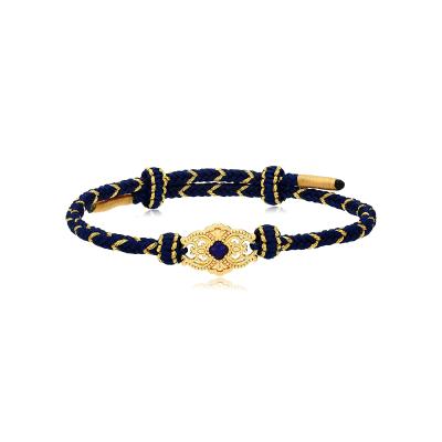 六福珠寶黃金串飾 - “順遂瑞吉”999足金串飾連手繩