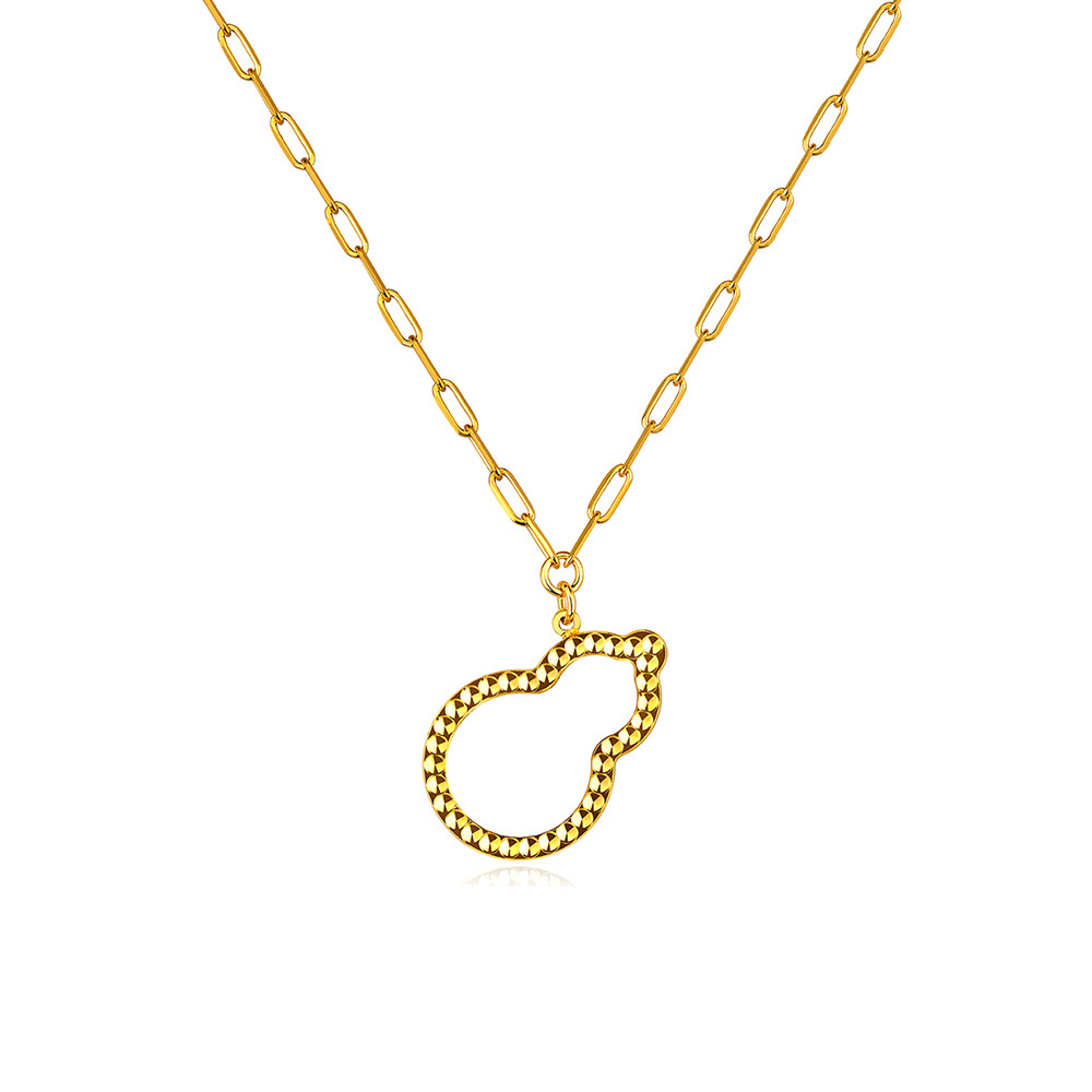 六福珠寶黃金頸鏈 - "金葫蘆"990黃金頸鏈