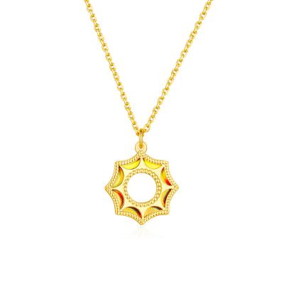 六福珠寶黃金頸鏈 - "耀出彩虹"990黃金頸鏈(炫彩工藝)