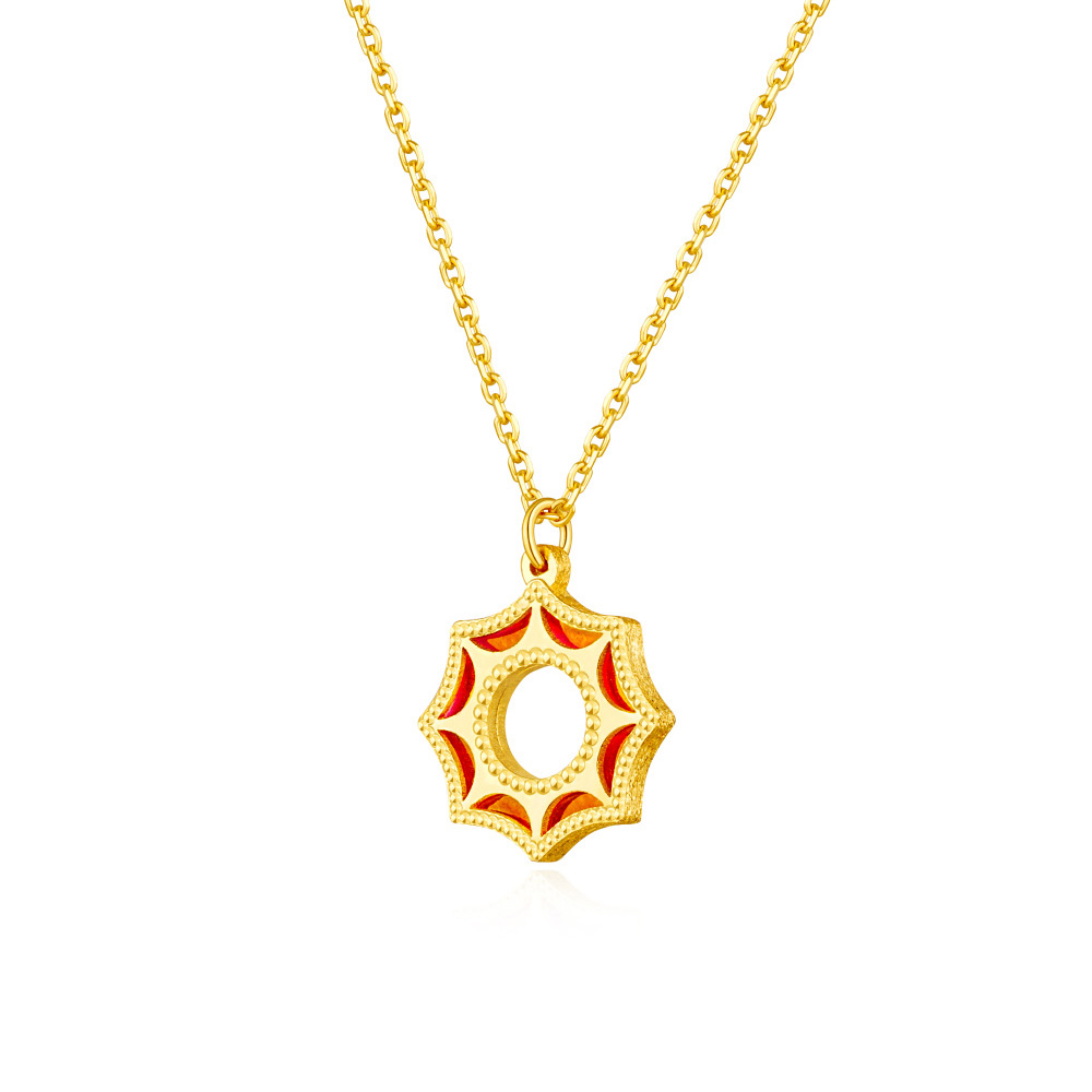 六福珠寶黃金頸鏈 - "耀出彩虹"990黃金頸鏈(炫彩工藝)