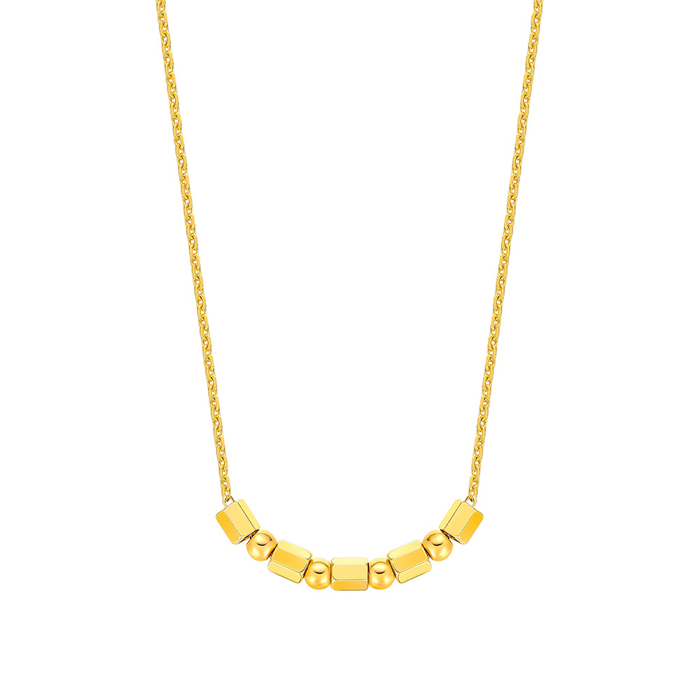 六福珠寶黃金頸鏈 - "小幸圓"990黃金頸鏈