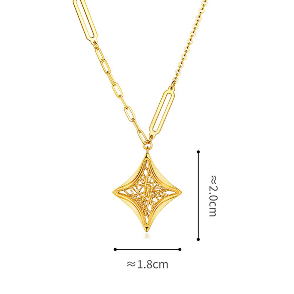 六福珠寶黃金頸鏈 - "奢耀星芒"990黃金頸鏈