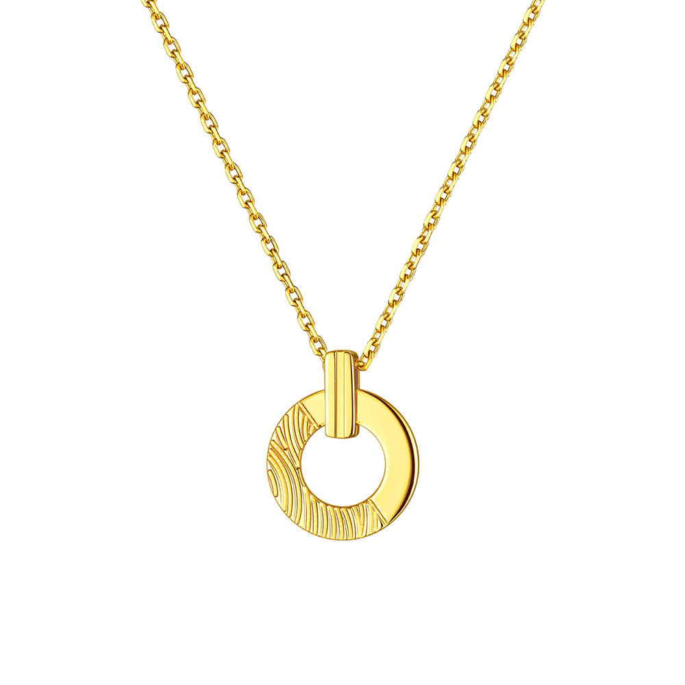 六福珠寶黃金頸鏈 - "緣份"990黃金圓環頸鏈