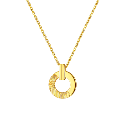 六福珠寶黃金頸鏈 - "緣份"990黃金圓環頸鏈