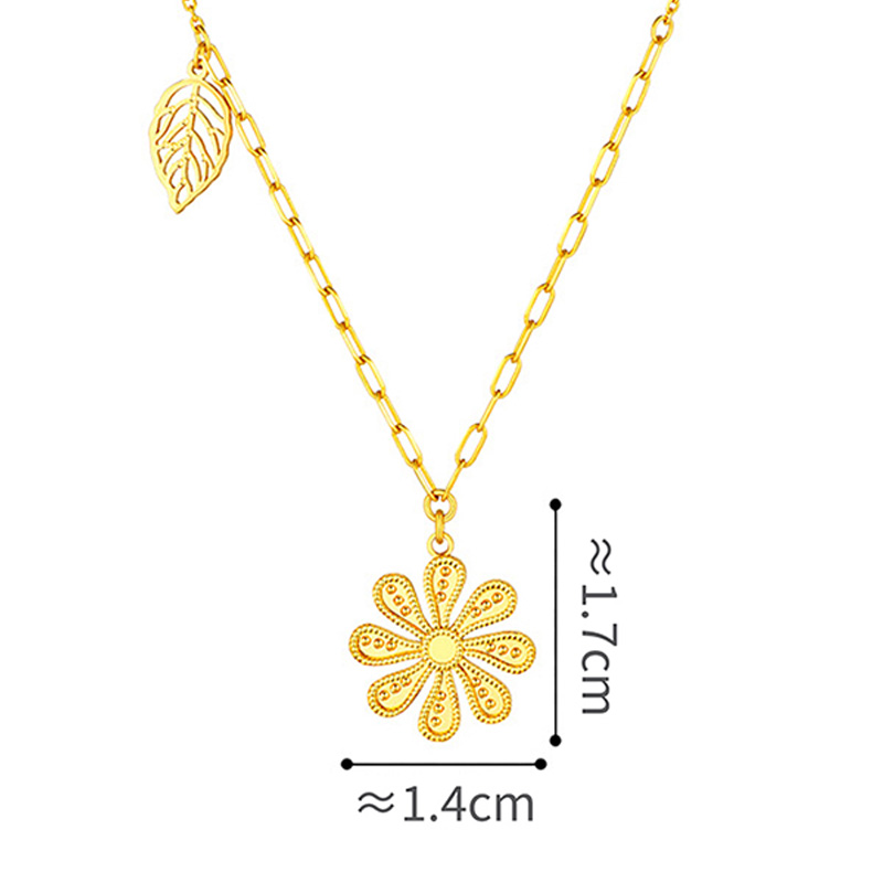 六福珠寶黃金頸鏈 - "小雛菊"990黃金頸鏈
