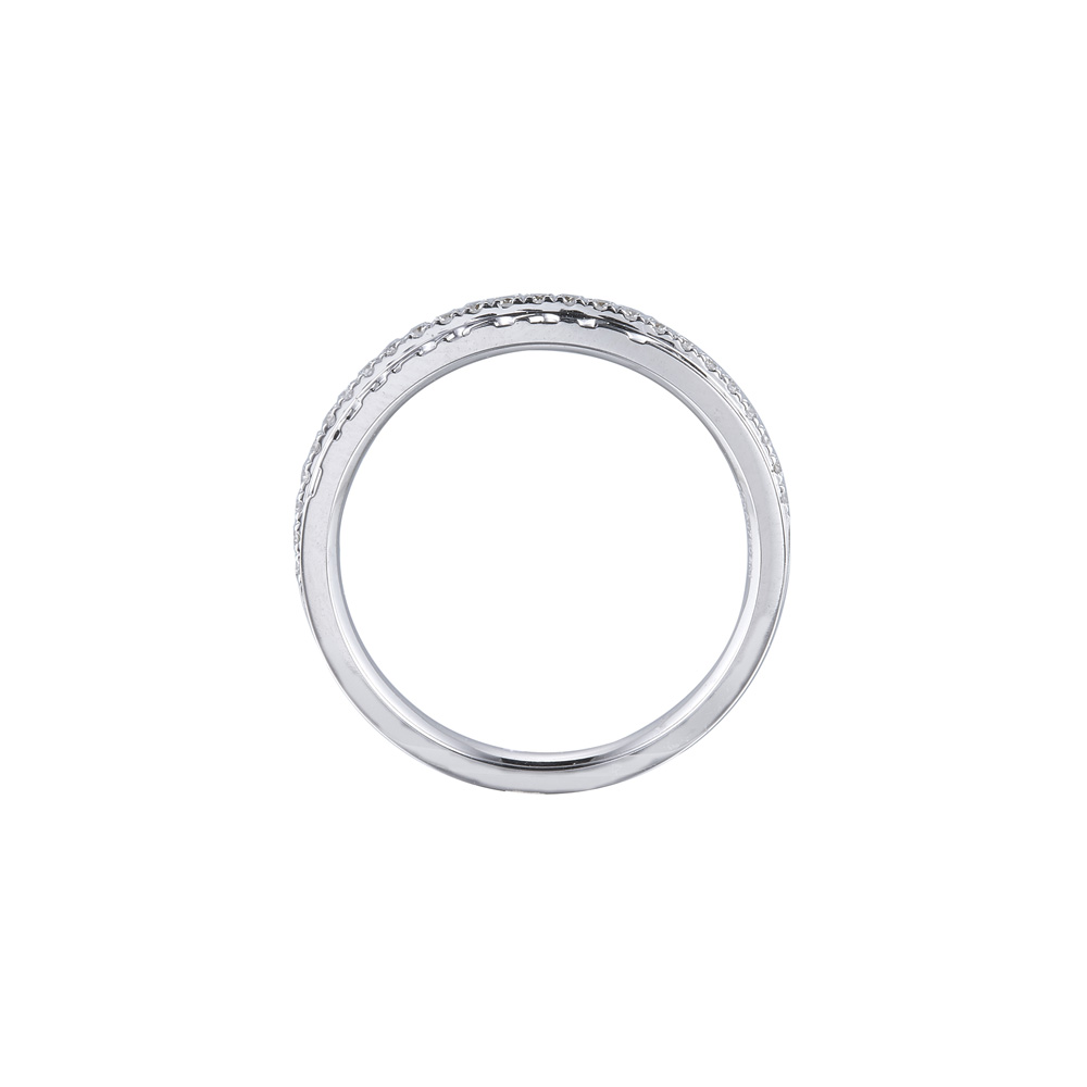 六福珠寶18K金對戒 - "一往情深-Precious"18K金(白色)鑽石訂婚/結婚對戒(女戒)