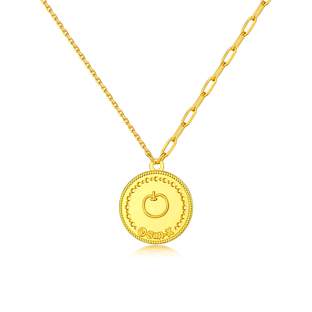 六福珠寶黃金頸鏈 - "蘋果小熊"990黃金頸鏈