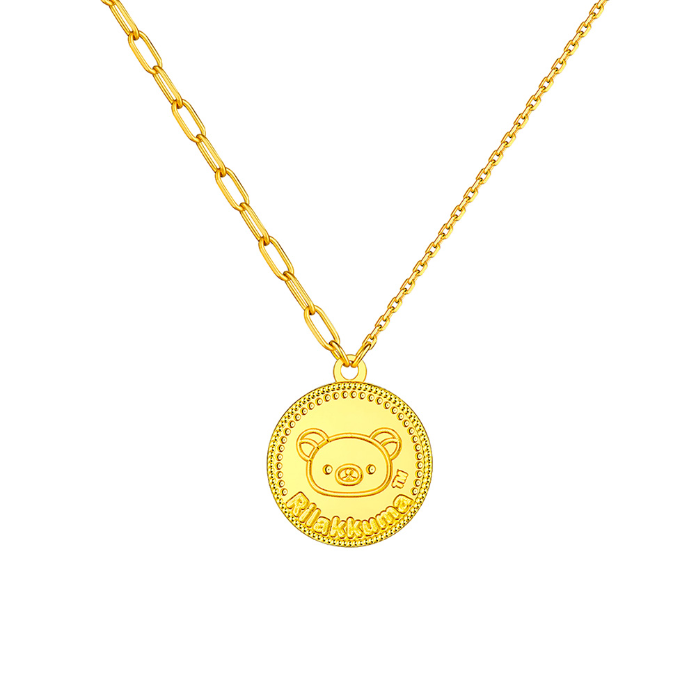 六福珠寶黃金頸鏈 - "蘋果小熊"990黃金頸鏈