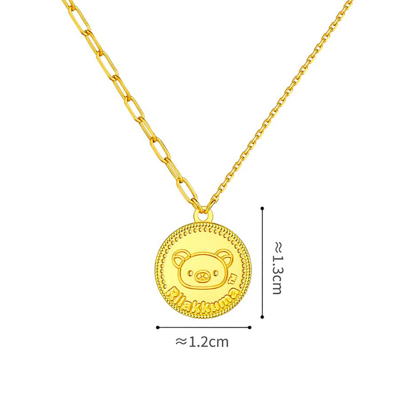 六福珠寶黃金頸鏈 - "蘋果小熊"990黃金頸鏈