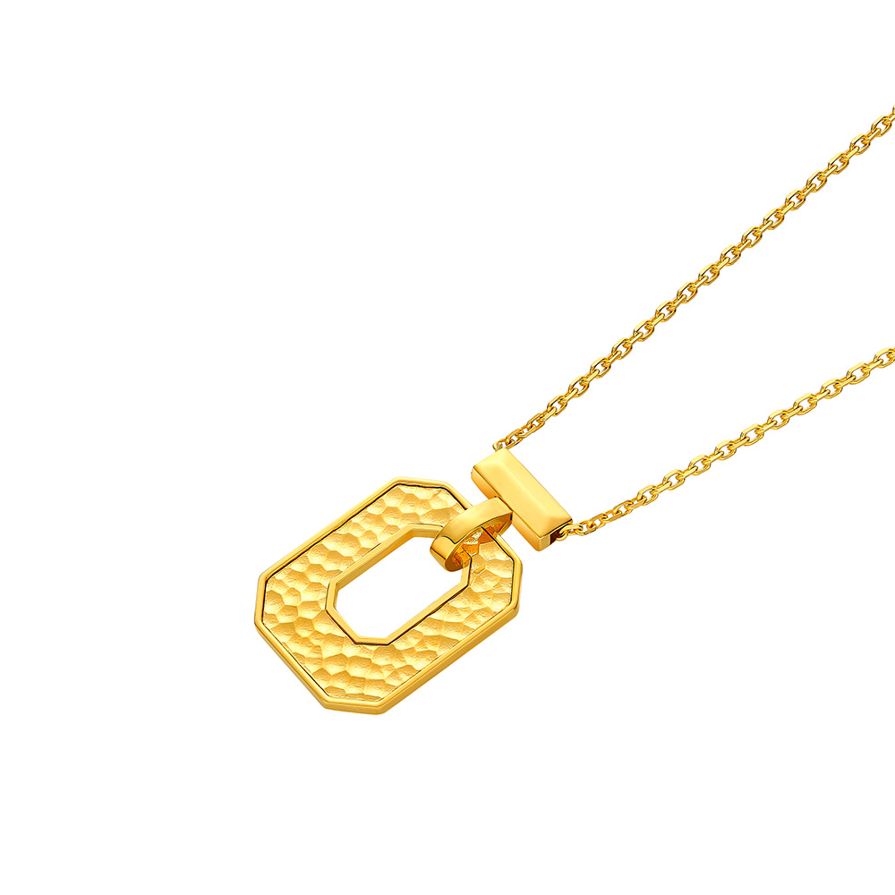 六福珠寶黃金頸鏈 - "幽香小瓶"990黃金頸鏈