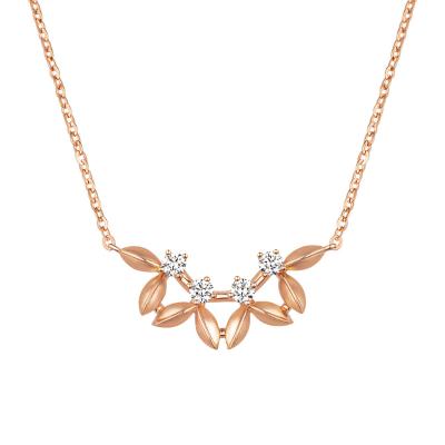 六福珠寶18K金頸鏈 - "幸運穀粒"18K金鑽石頸鏈–多色選擇