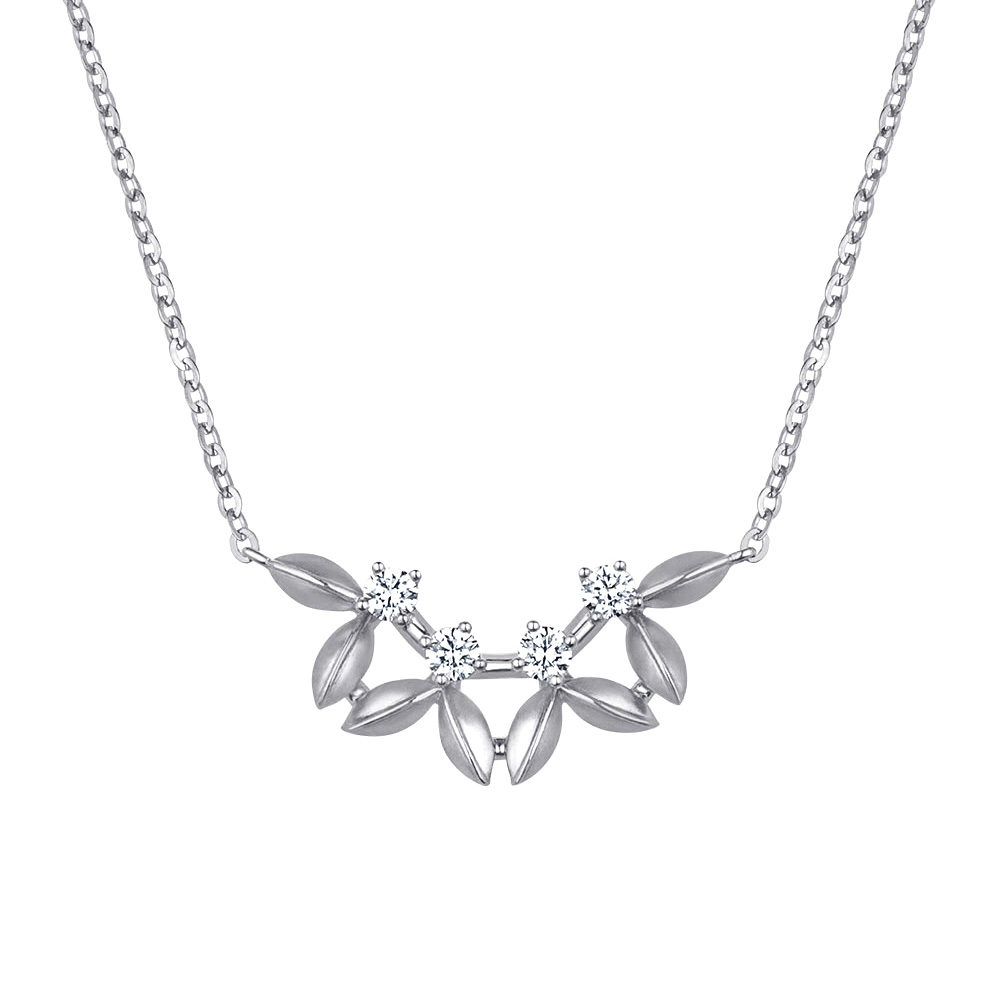 六福珠寶18K金頸鏈 - "幸運穀粒"18K金鑽石頸鏈–多色選擇