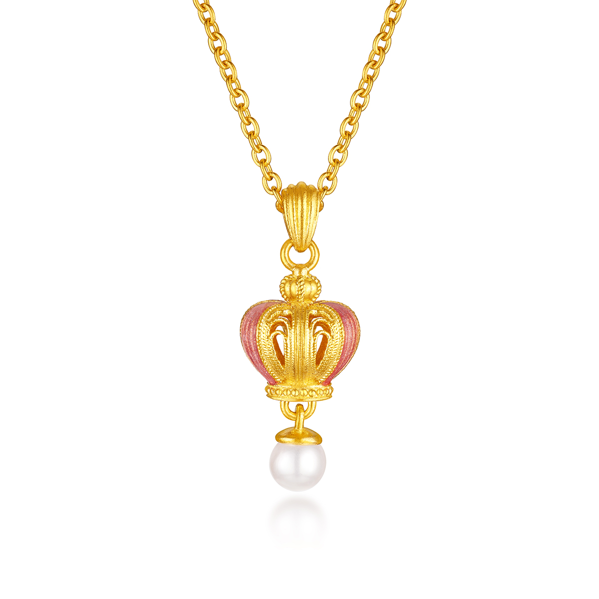 六福珠寶黃金頸鏈 - "多巴胺后冠"999.9黃金頸鏈