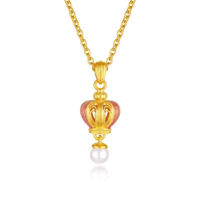 六福珠寶黃金頸鏈 - "多巴胺后冠"999.9黃金頸鏈