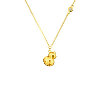 六福珠寶黃金頸鏈 - "閃耀葫蘆"990黃金鑽石頸鏈