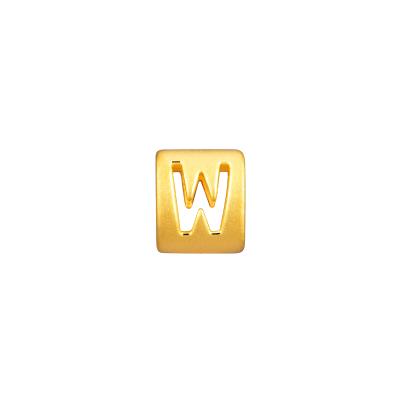 六福珠寶黃金串飾 - “W”英文字母999足金串飾