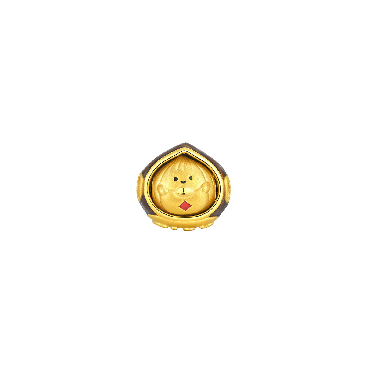 六福珠寶黃金串飾 - 「栗」刻富999足金串飾連手繩(趣味Max版）