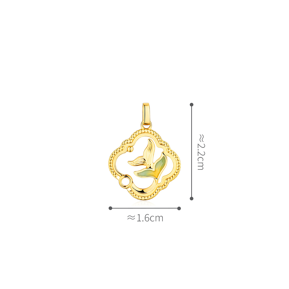 六福珠寶黃金吊墜 - "美人魚"990黃金吊墜
