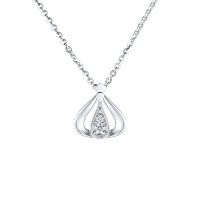 六福珠寶18K金吊墜 - "「悅己愛己」香港小姐"18K金(白色)鑽石吊墜