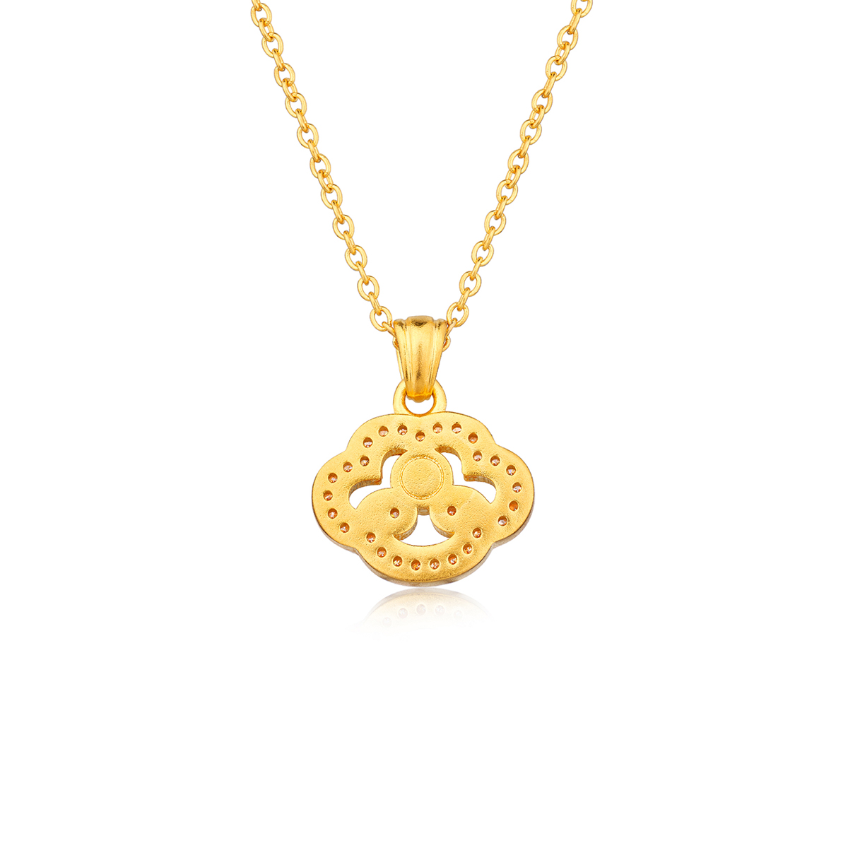 六福珠寶黃金吊墜 - "紅運如意"999.9黃金紅寶石鑽石吊墜