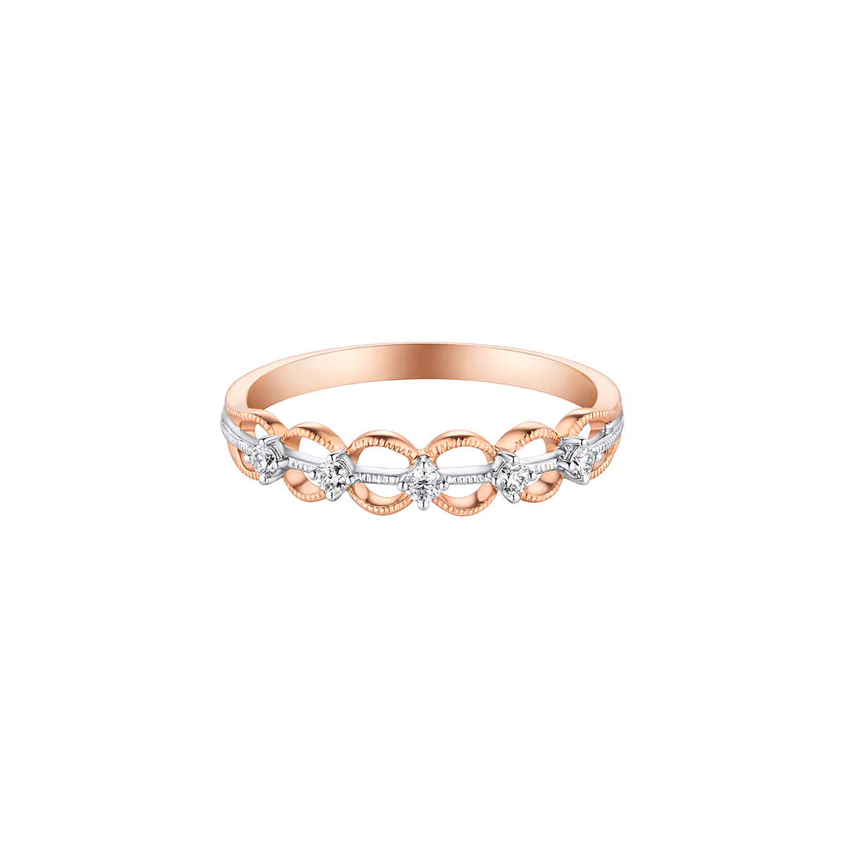 六福珠寶18K金戒指 - 18K金(分色)鑽石戒指–多色選擇