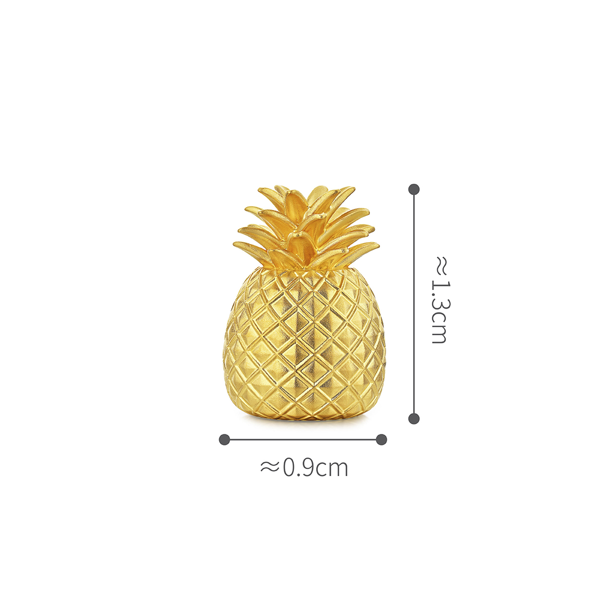 六福珠寶黃金擺件 - “甜蜜小鳳梨”999.9黃金擺件