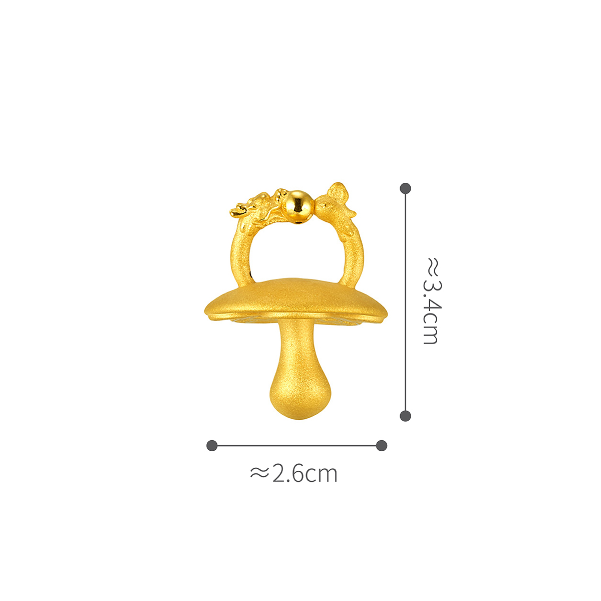 六福珠寶黃金擺件 - "龍鳳BB奶嘴"999足金擺件