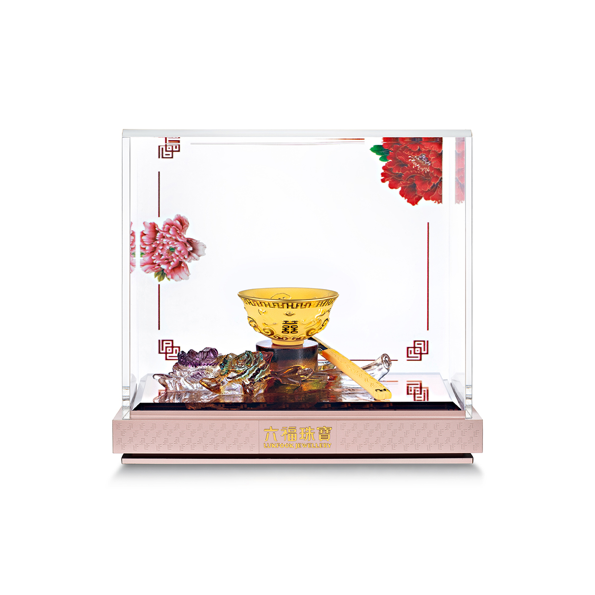 六福珠寶黃金擺件 - “婚嫁碗筷”999足金擺件