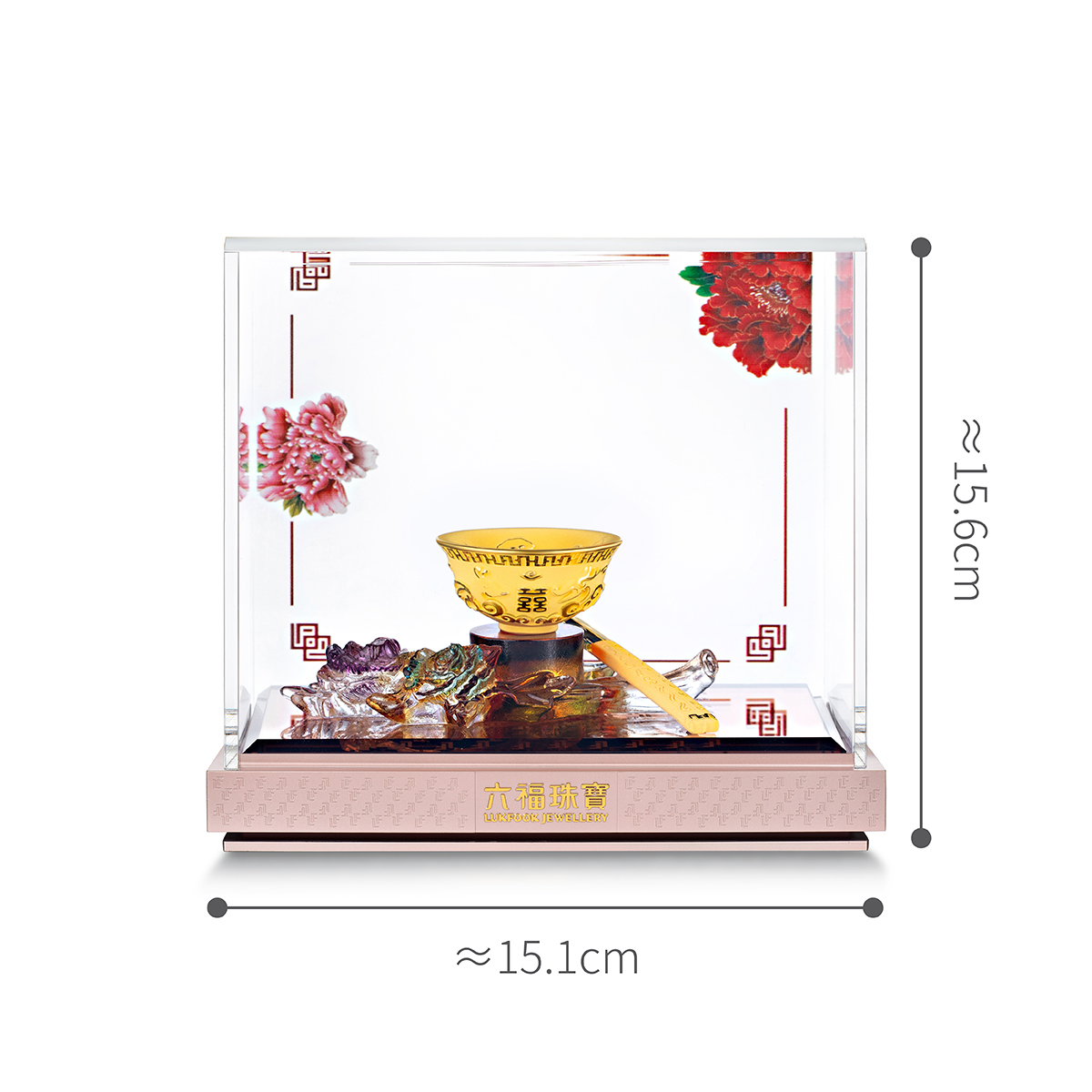 六福珠寶黃金擺件 - “婚嫁碗筷”999足金擺件