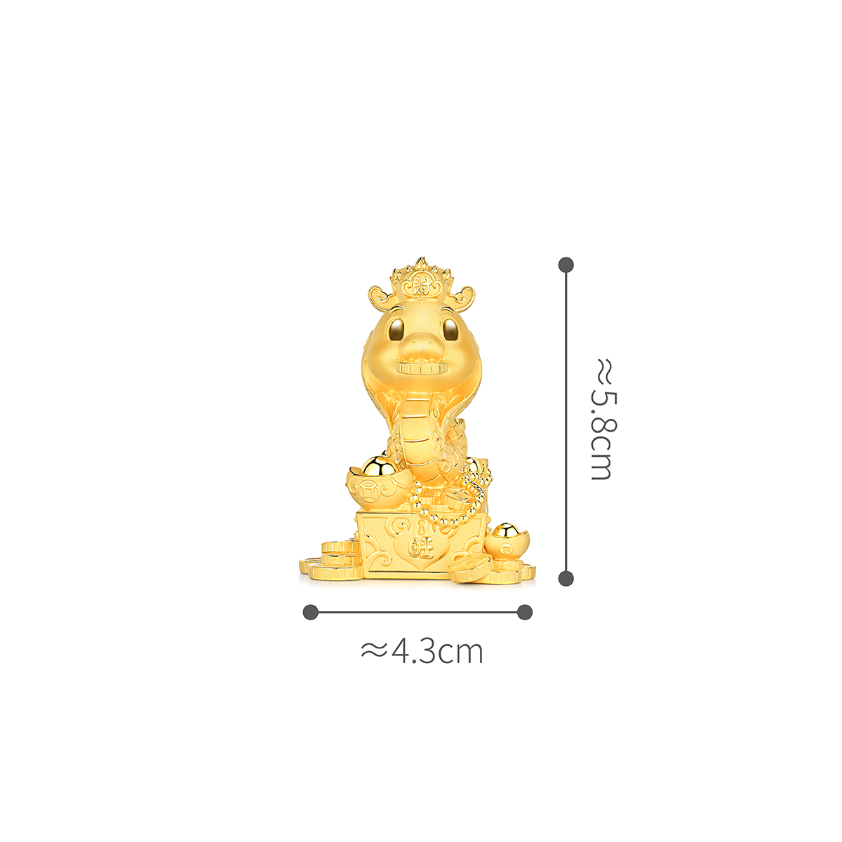 六福珠寶黃金擺件 - "旺財金蛇"999足金擺件