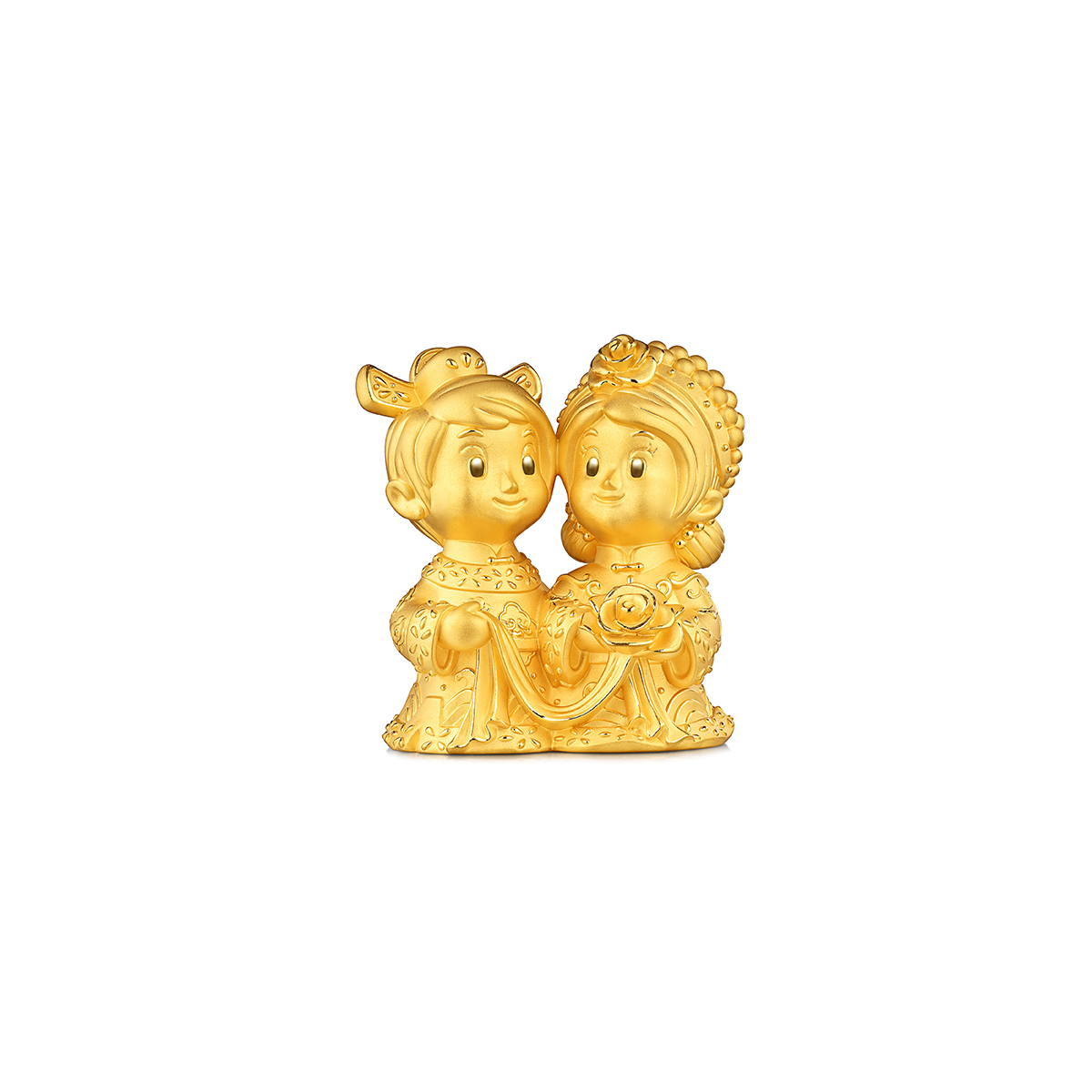 六福珠寶黃金擺件 - “喜結良緣”999足金擺件