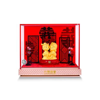 六福珠寶黃金擺件 - “喜結良緣”999足金擺件