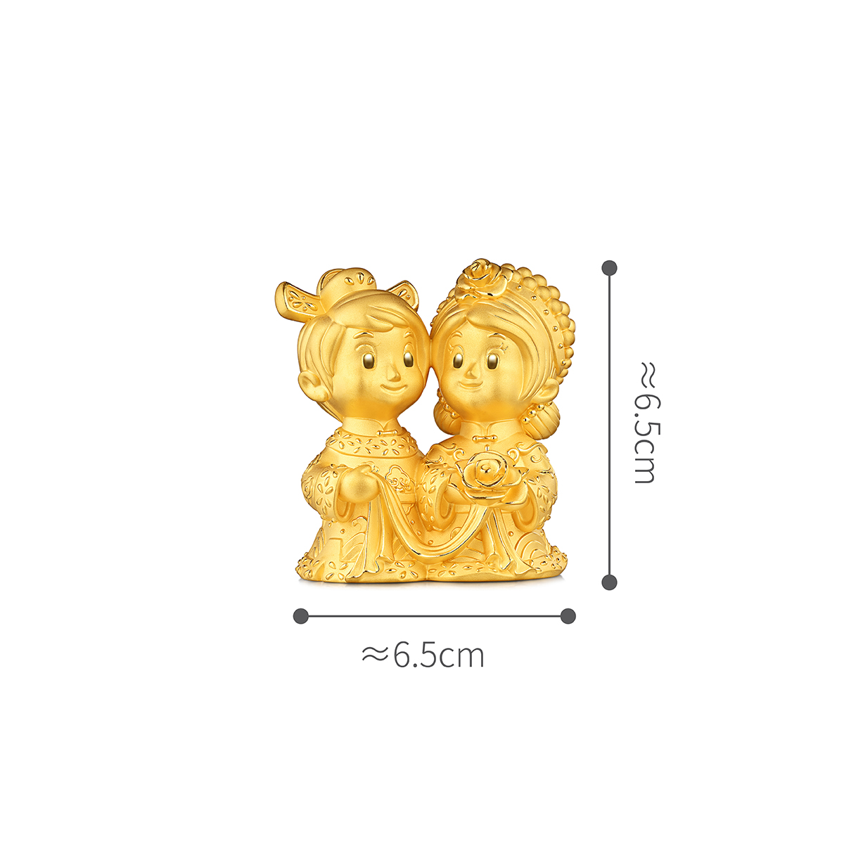 六福珠寶黃金擺件 - “喜結良緣”999足金擺件