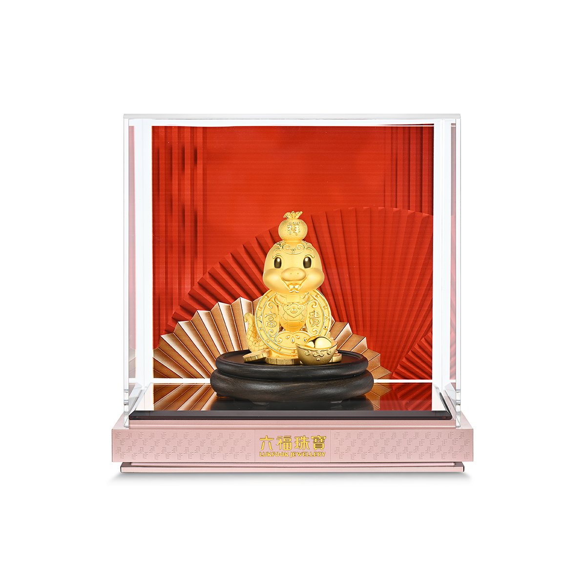 六福珠寶黃金擺件 - "富貴靈蛇"999足金擺件