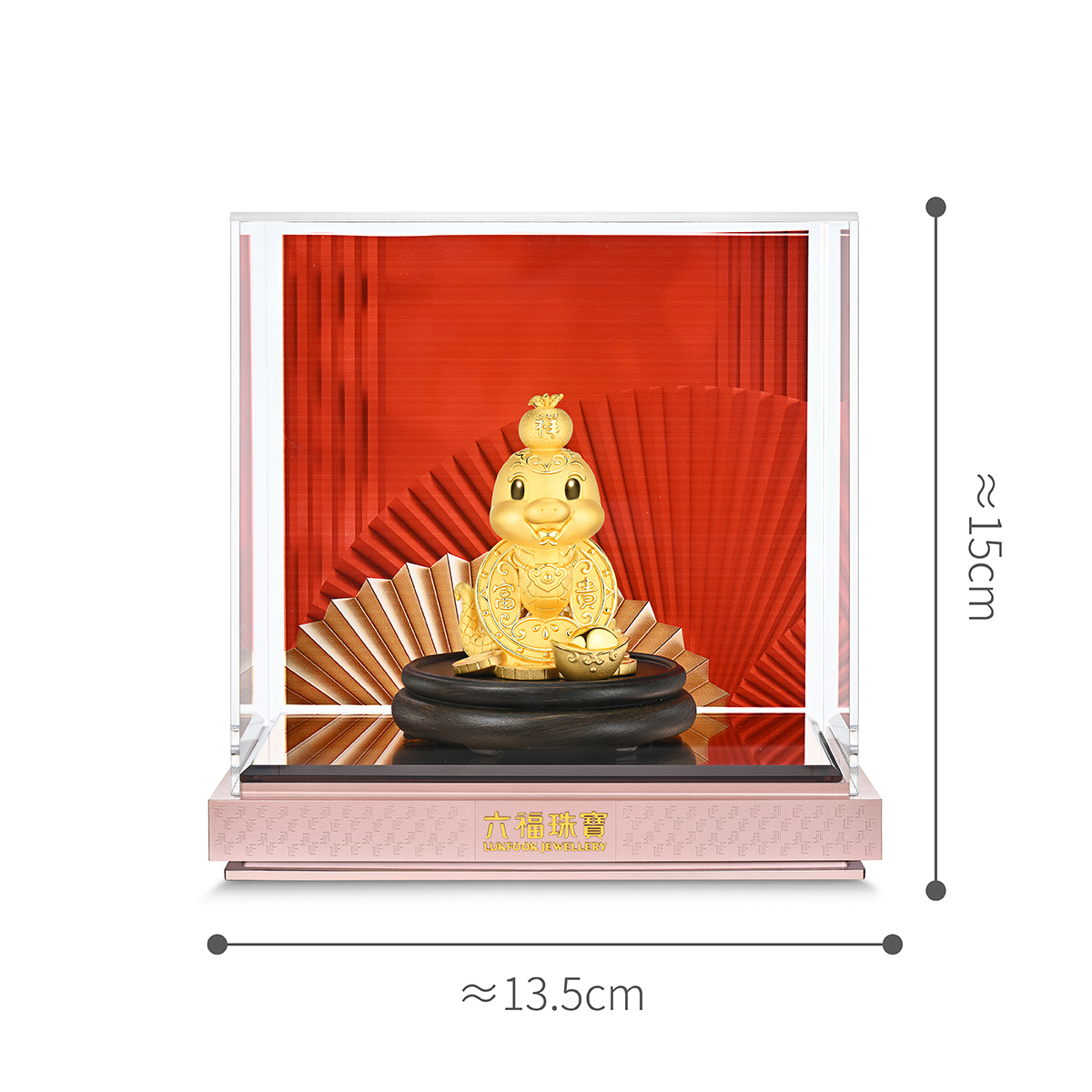 六福珠寶黃金擺件 - "富貴靈蛇"999足金擺件