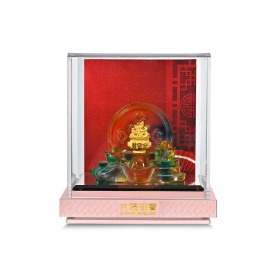 六福珠寶黃金擺件 - “聚財寶盆”999足金擺件