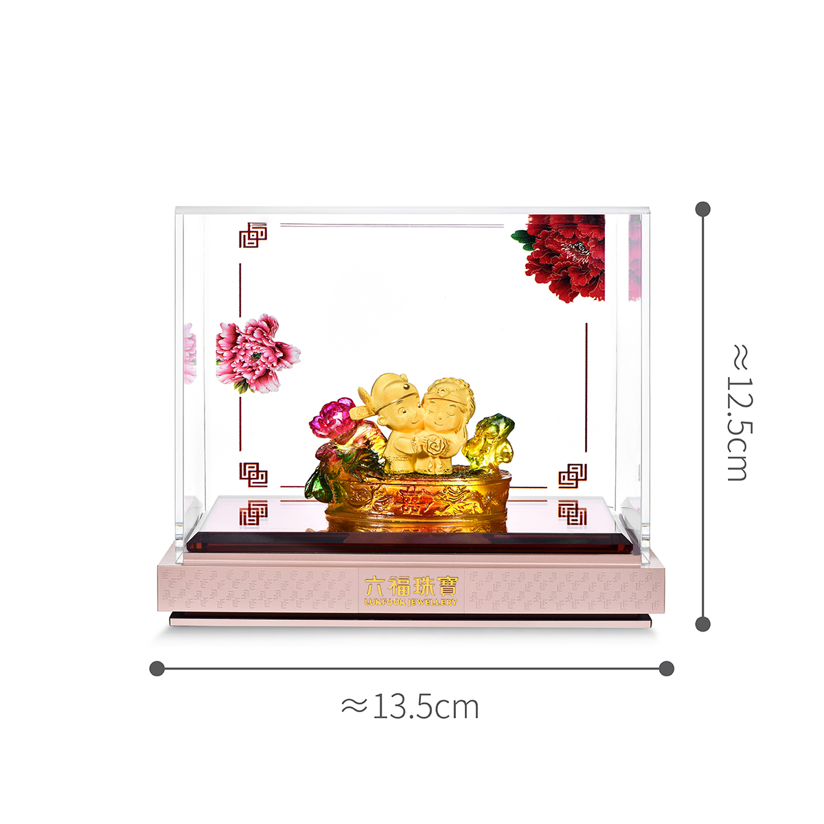 六福珠寶黃金擺件 - “花好喜事”999足金擺件