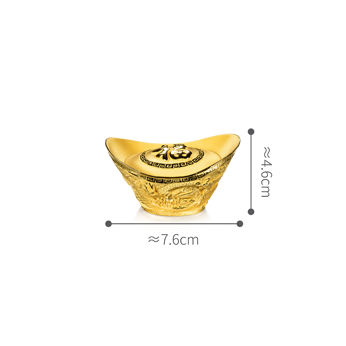 六福珠寶黃金擺件 - “福元寶”999足金擺件
