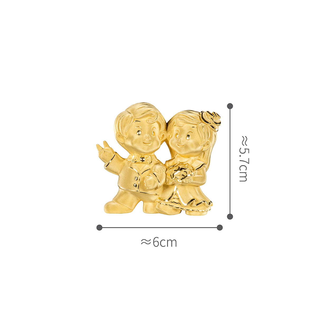 六福珠寶黃金擺件 - “西式婚禮”999足金擺件